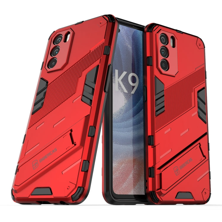 Punk Armor 2 in 1 PC + TPU Shockproof Phone Case with Invisible Holder, For OPPO K9 Pro, For Samsung Galaxy M52 5G
