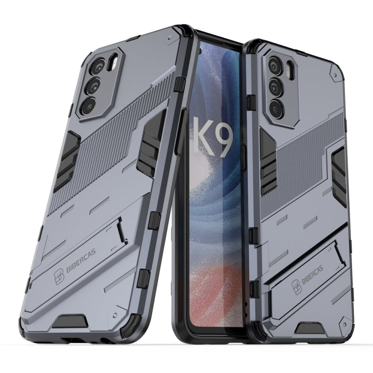 Punk Armor 2 in 1 PC + TPU Shockproof Phone Case with Invisible Holder, For OPPO K9 Pro, For Samsung Galaxy M52 5G
