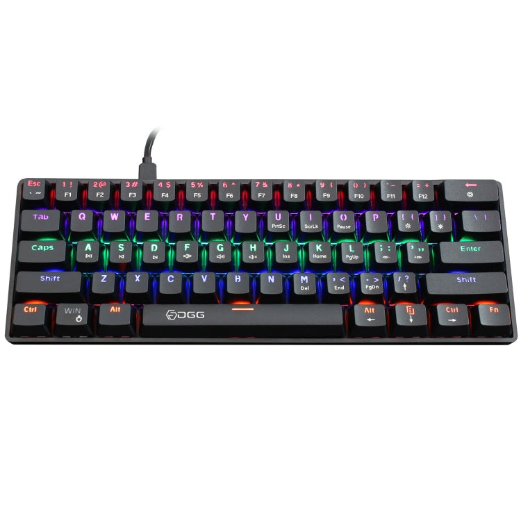 HXSJ V900 61 Keys Cool Lighting Effect Mechanical Wired Keyboard, Black Red, Black White, Black, White
