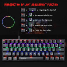 Load image into Gallery viewer, HXSJ V900 61 Keys Cool Lighting Effect Mechanical Wired Keyboard, Black Red, Black White, Black, White