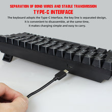 Load image into Gallery viewer, HXSJ V900 61 Keys Cool Lighting Effect Mechanical Wired Keyboard, Black Red, Black White, Black, White