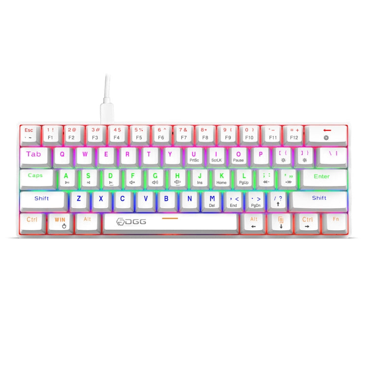 HXSJ V900 61 Keys Cool Lighting Effect Mechanical Wired Keyboard, Black Red, Black White, Black, White