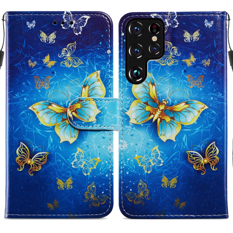 Painted Pattern Horizontal Flip Phone Leather Case with Holder & Card Slots & Photo Frame, For Samsung Galaxy S22 5G, For Samsung Galaxy S22+ 5G, For Samaung Galaxy S22 Ultra 5G