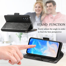 Load image into Gallery viewer, CaseNeo Splicing Dual Magnetic Buckle Leather Case with Holder &amp; Card Slots &amp; Wallet, For Doogee N40 Pro, For Infinix Zero 8, For Vodafone Smart E11, For Wiko Power U30, For Xiaomi 11T / 11T Pro, For Samsung Galaxy S20 FE