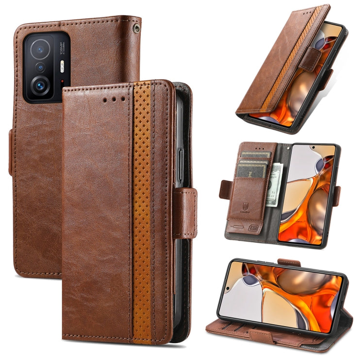 CaseNeo Splicing Dual Magnetic Buckle Leather Case with Holder & Card Slots & Wallet, For Doogee N40 Pro, For Infinix Zero 8, For Vodafone Smart E11, For Wiko Power U30, For Xiaomi 11T / 11T Pro, For Samsung Galaxy S20 FE