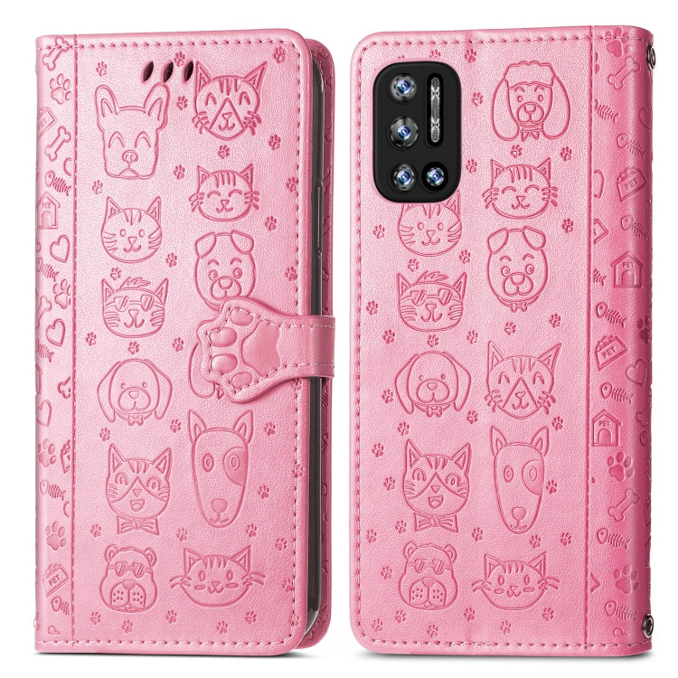 Cat and Dog Embossed Horizontal Flip Phone Leather Case with Holder & Card Slot & Wallet & Lanyard, For Doogee N40 Pro, For OPPO Realme C21Y, For Xiaomi Mi 11T / 11T Pro, For Honor Play 5T Youth, For Google Pixel 6