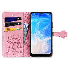 Load image into Gallery viewer, Cat and Dog Embossed Horizontal Flip Phone Leather Case with Holder &amp; Card Slot &amp; Wallet &amp; Lanyard, For Doogee N40 Pro, For Infinix Zero 8, For OPPO Realme C21Y, For Vodafone Smart E11, For Wiko Power U30, For Xiaomi Mi 11T / 11T Pro                   ...