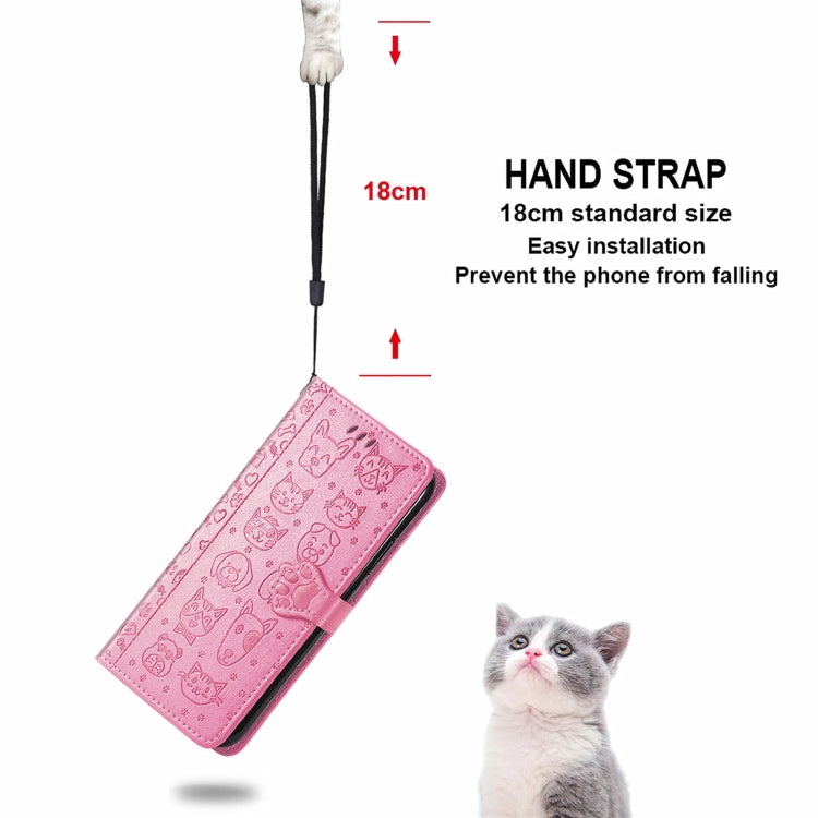 Cat and Dog Embossed Horizontal Flip Phone Leather Case with Holder & Card Slot & Wallet & Lanyard, For Doogee N40 Pro, For OPPO Realme C21Y, For Xiaomi Mi 11T / 11T Pro, For Honor Play 5T Youth, For Google Pixel 6