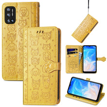 Load image into Gallery viewer, Cat and Dog Embossed Horizontal Flip Phone Leather Case with Holder &amp; Card Slot &amp; Wallet &amp; Lanyard, For Doogee N40 Pro, For OPPO Realme C21Y, For Xiaomi Mi 11T / 11T Pro, For Honor Play 5T Youth, For Google Pixel 6