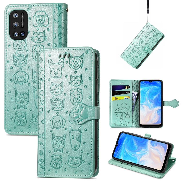 Cat and Dog Embossed Horizontal Flip Phone Leather Case with Holder & Card Slot & Wallet & Lanyard, For Doogee N40 Pro, For OPPO Realme C21Y, For Xiaomi Mi 11T / 11T Pro, For Honor Play 5T Youth, For Google Pixel 6