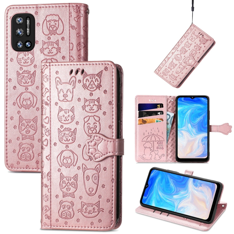 Cat and Dog Embossed Horizontal Flip Phone Leather Case with Holder & Card Slot & Wallet & Lanyard, For Doogee N40 Pro, For OPPO Realme C21Y, For Xiaomi Mi 11T / 11T Pro, For Honor Play 5T Youth, For Google Pixel 6
