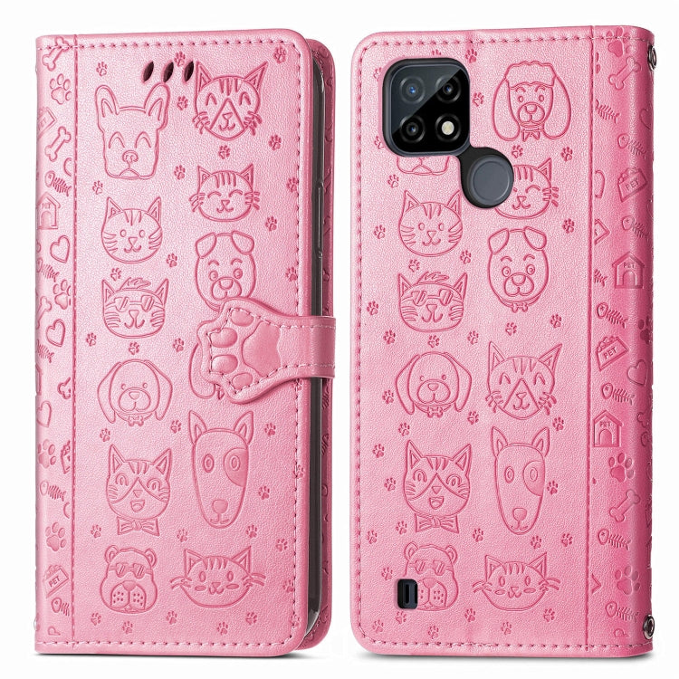 Cat and Dog Embossed Horizontal Flip Phone Leather Case with Holder & Card Slot & Wallet & Lanyard, For OPPO Realme C21Y, For Xiaomi Mi 11T / 11T Pro, For Honor Play 5T Youth, For Google Pixel 6