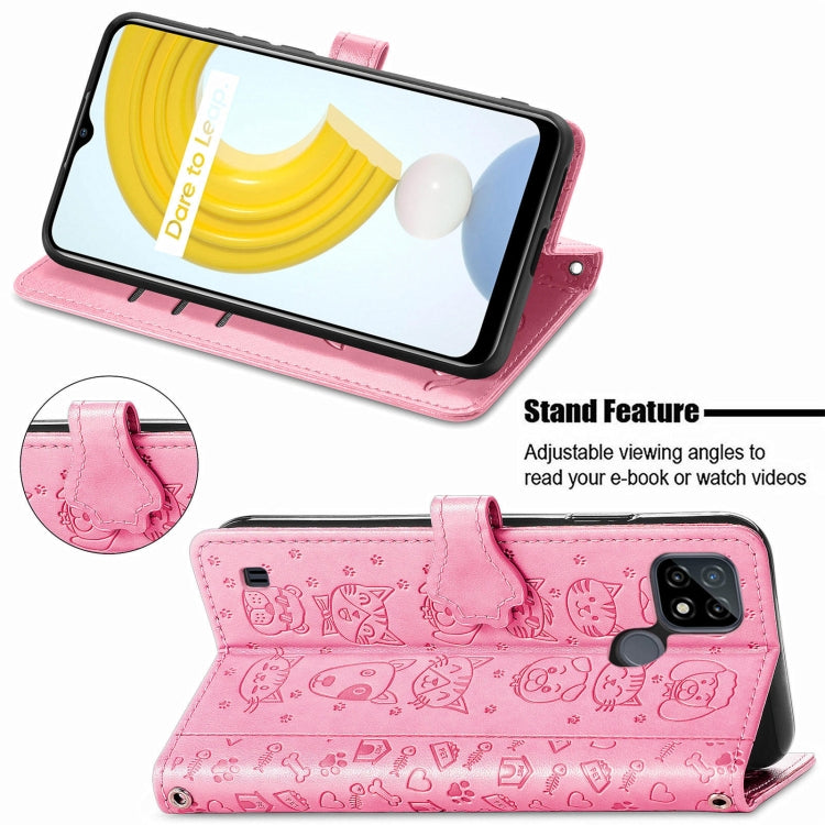Cat and Dog Embossed Horizontal Flip Phone Leather Case with Holder & Card Slot & Wallet & Lanyard, For OPPO Realme C21Y, For Xiaomi Mi 11T / 11T Pro, For Honor Play 5T Youth, For Google Pixel 6