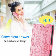 Load image into Gallery viewer, Cat and Dog Embossed Horizontal Flip Phone Leather Case with Holder &amp; Card Slot &amp; Wallet &amp; Lanyard, For OPPO Realme C21Y, For Xiaomi Mi 11T / 11T Pro, For Honor Play 5T Youth, For Google Pixel 6