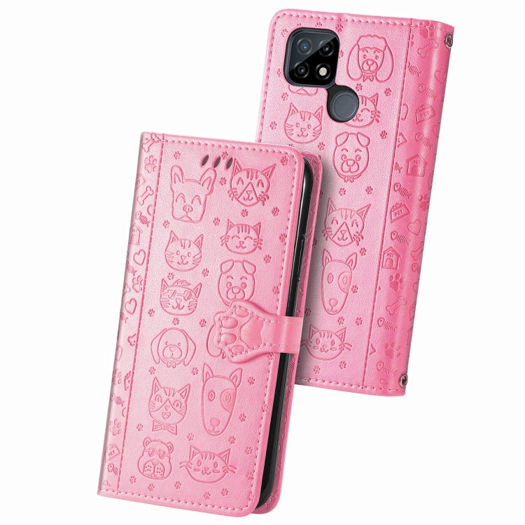 Cat and Dog Embossed Horizontal Flip Phone Leather Case with Holder & Card Slot & Wallet & Lanyard, For Doogee N40 Pro, For OPPO Realme C21Y, For Xiaomi Mi 11T / 11T Pro, For Honor Play 5T Youth, For Google Pixel 6