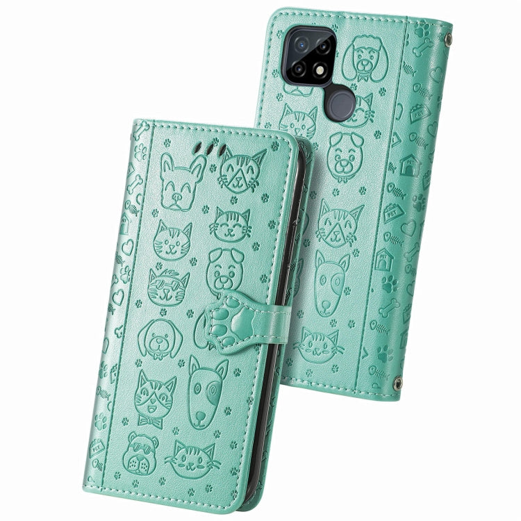 Cat and Dog Embossed Horizontal Flip Phone Leather Case with Holder & Card Slot & Wallet & Lanyard, For Doogee N40 Pro, For OPPO Realme C21Y, For Xiaomi Mi 11T / 11T Pro, For Honor Play 5T Youth, For Google Pixel 6