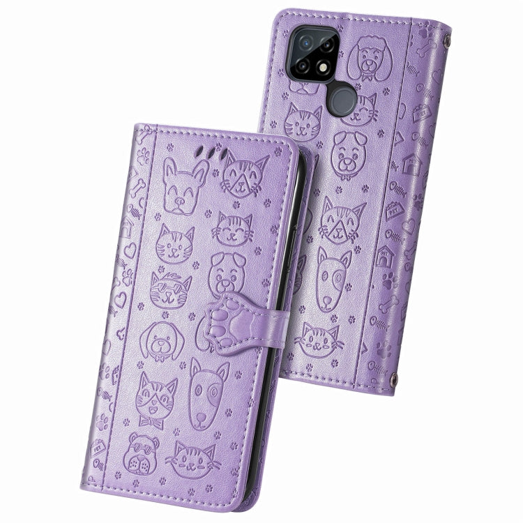 Cat and Dog Embossed Horizontal Flip Phone Leather Case with Holder & Card Slot & Wallet & Lanyard, For Doogee N40 Pro, For OPPO Realme C21Y, For Xiaomi Mi 11T / 11T Pro, For Honor Play 5T Youth, For Google Pixel 6