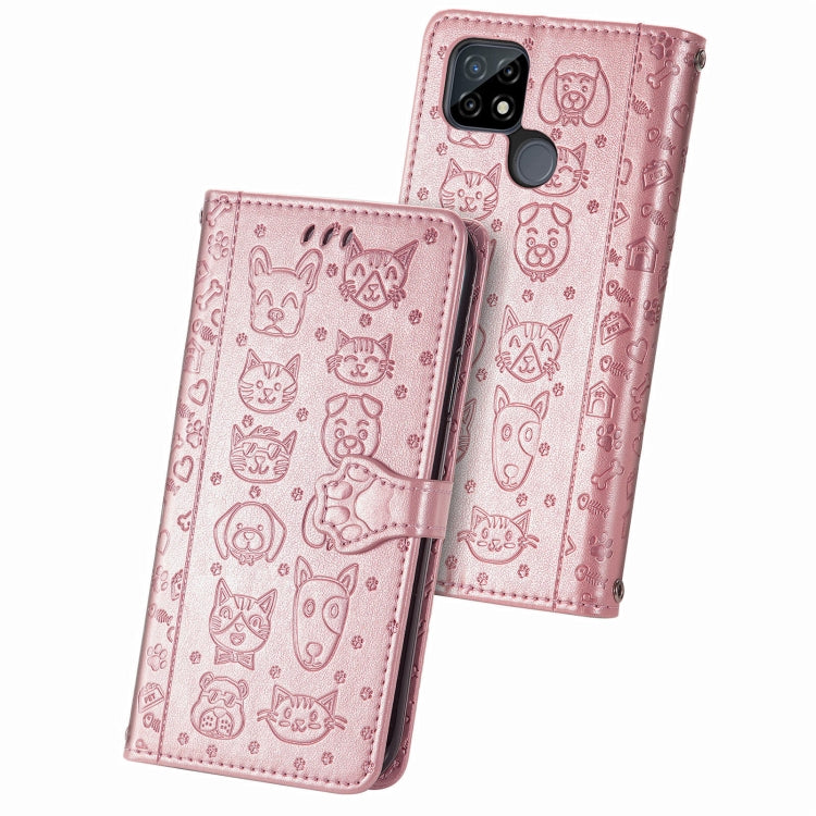 Cat and Dog Embossed Horizontal Flip Phone Leather Case with Holder & Card Slot & Wallet & Lanyard, For Doogee N40 Pro, For OPPO Realme C21Y, For Xiaomi Mi 11T / 11T Pro, For Honor Play 5T Youth, For Google Pixel 6