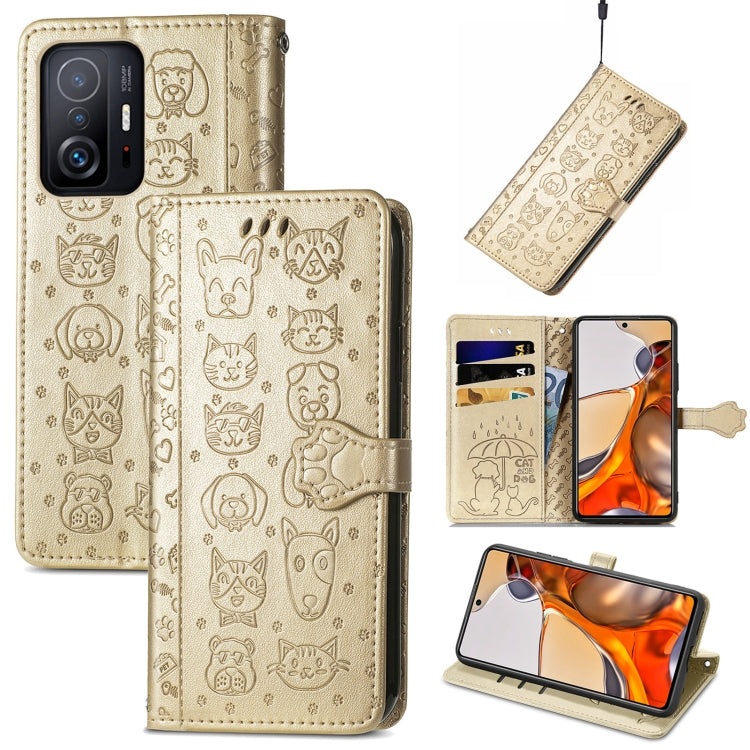 Cat and Dog Embossed Horizontal Flip Phone Leather Case with Holder & Card Slot & Wallet & Lanyard, For OPPO Realme C21Y, For Xiaomi Mi 11T / 11T Pro, For Honor Play 5T Youth, For Google Pixel 6