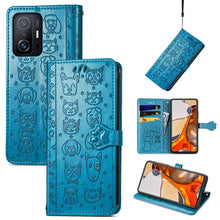 Load image into Gallery viewer, Cat and Dog Embossed Horizontal Flip Phone Leather Case with Holder &amp; Card Slot &amp; Wallet &amp; Lanyard, For Doogee N40 Pro, For Infinix Zero 8, For OPPO Realme C21Y, For Vodafone Smart E11, For Wiko Power U30, For Xiaomi Mi 11T / 11T Pro                   ...