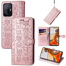 Load image into Gallery viewer, Cat and Dog Embossed Horizontal Flip Phone Leather Case with Holder &amp; Card Slot &amp; Wallet &amp; Lanyard, For Doogee N40 Pro, For Infinix Zero 8, For OPPO Realme C21Y, For Vodafone Smart E11, For Wiko Power U30, For Xiaomi Mi 11T / 11T Pro                   ...
