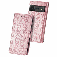 Load image into Gallery viewer, Cat and Dog Embossed Horizontal Flip Phone Leather Case with Holder &amp; Card Slot &amp; Wallet &amp; Lanyard, For Doogee N40 Pro, For Infinix Zero 8, For OPPO Realme C21Y, For Vodafone Smart E11, For Wiko Power U30, For Xiaomi Mi 11T / 11T Pro                   ...