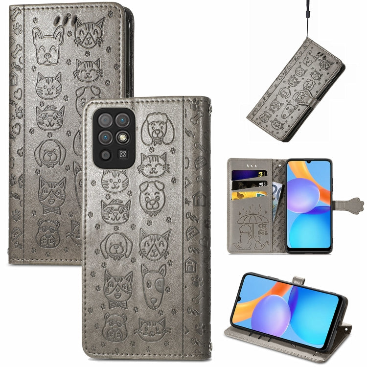 Cat and Dog Embossed Horizontal Flip Phone Leather Case with Holder & Card Slot & Wallet & Lanyard, For Doogee N40 Pro, For Infinix Zero 8, For OPPO Realme C21Y, For Vodafone Smart E11, For Wiko Power U30, For Xiaomi Mi 11T / 11T Pro                   ...