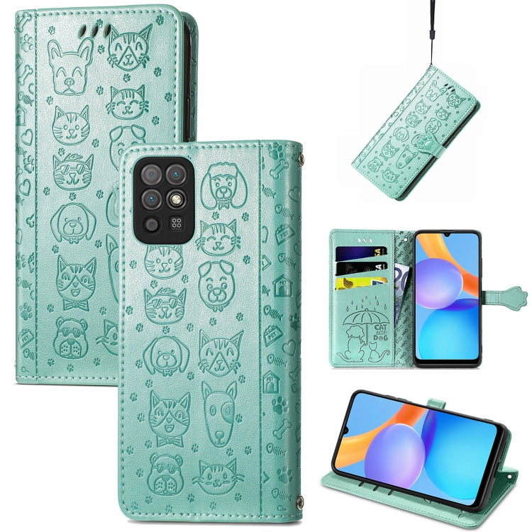 Cat and Dog Embossed Horizontal Flip Phone Leather Case with Holder & Card Slot & Wallet & Lanyard, For Doogee N40 Pro, For Infinix Zero 8, For OPPO Realme C21Y, For Vodafone Smart E11, For Wiko Power U30, For Xiaomi Mi 11T / 11T Pro                   ...