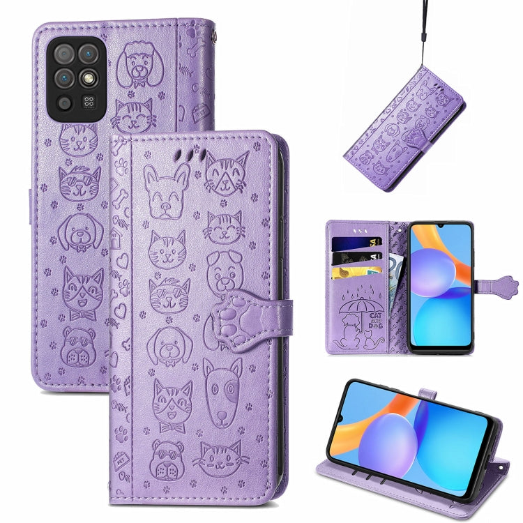 Cat and Dog Embossed Horizontal Flip Phone Leather Case with Holder & Card Slot & Wallet & Lanyard, For Doogee N40 Pro, For Infinix Zero 8, For OPPO Realme C21Y, For Vodafone Smart E11, For Wiko Power U30, For Xiaomi Mi 11T / 11T Pro                   ...