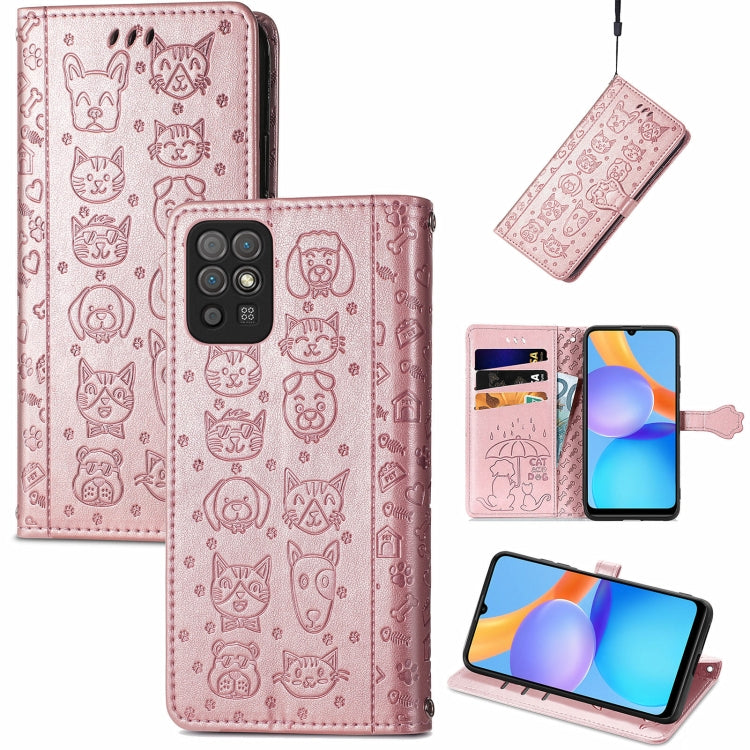 Cat and Dog Embossed Horizontal Flip Phone Leather Case with Holder & Card Slot & Wallet & Lanyard, For Doogee N40 Pro, For Infinix Zero 8, For OPPO Realme C21Y, For Vodafone Smart E11, For Wiko Power U30, For Xiaomi Mi 11T / 11T Pro                   ...