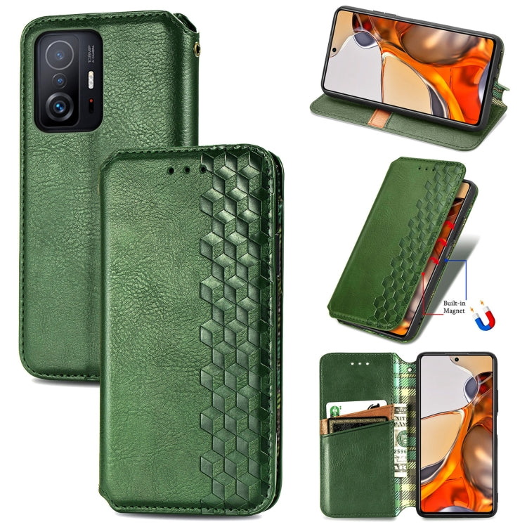 Cubic Grid Pressed Horizontal Flip Magnetic Leather Case with Holder & Card Slots & Wallet, For Doogee N40 Pro, For OPPO Realme C21Y, For Xiaomi Mi 11T / Mi 11T Pro, For Google Pixel 6, For Honor Play 5T Youth