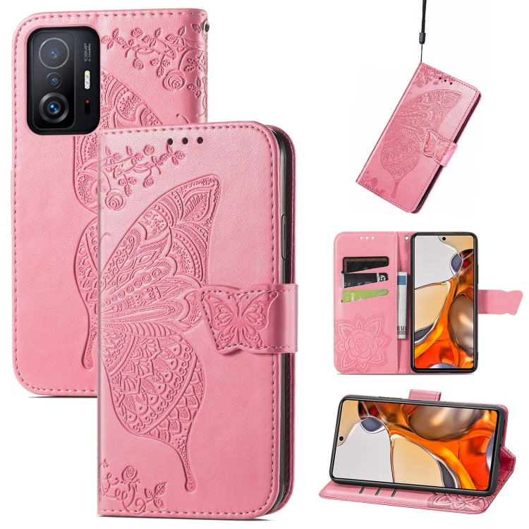 Butterfly Love Flowers Embossed Horizontal Flip Leather Case with Holder & Card Slots & Wallet & Lanyard, For DOOGEE N40 Pro, For Infinix Zero 8, For OPPO Realme C21Y, For Vodafone Smart E11, For Wiko Power U30, For Xiaomi Mi 11T / 11T Pro             ...