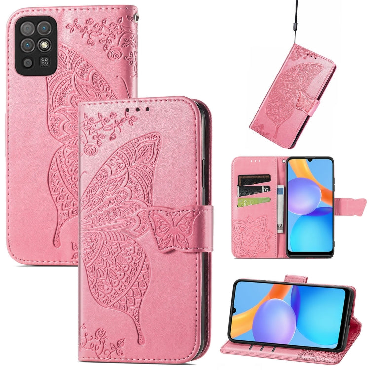 Butterfly Love Flowers Embossed Horizontal Flip Leather Case with Holder & Card Slots & Wallet & Lanyard, For DOOGEE N40 Pro, For Infinix Zero 8, For OPPO Realme C21Y, For Vodafone Smart E11, For Wiko Power U30, For Xiaomi Mi 11T / 11T Pro             ...