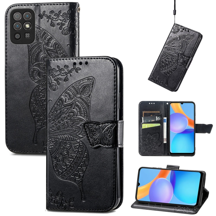 Butterfly Love Flowers Embossed Horizontal Flip Leather Case with Holder & Card Slots & Wallet & Lanyard, For DOOGEE N40 Pro, For Infinix Zero 8, For OPPO Realme C21Y, For Vodafone Smart E11, For Wiko Power U30, For Xiaomi Mi 11T / 11T Pro             ...