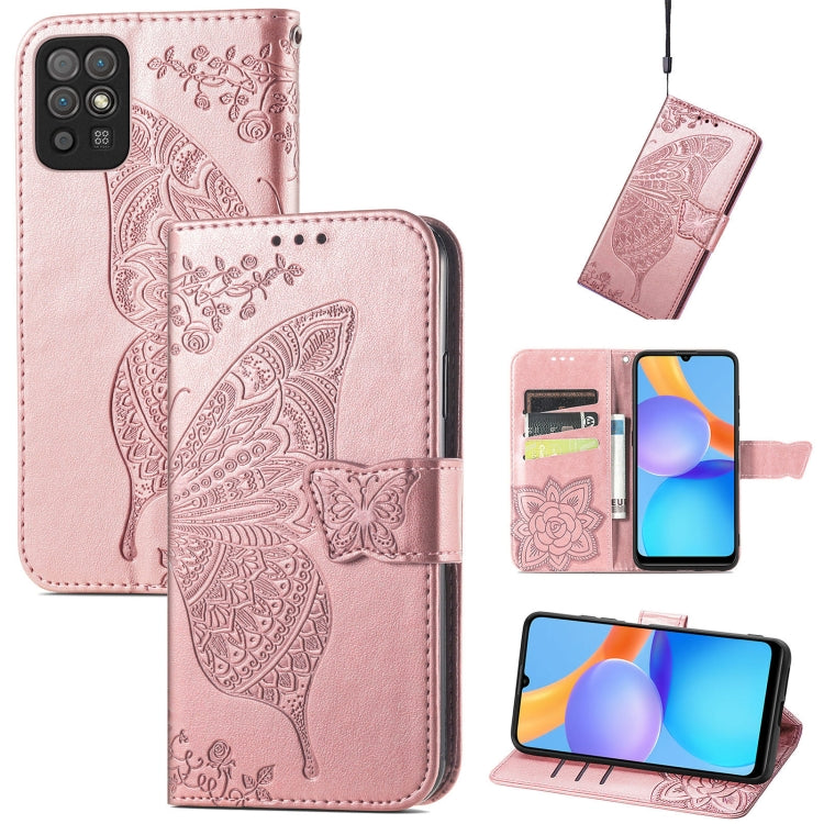 Butterfly Love Flowers Embossed Horizontal Flip Leather Case with Holder & Card Slots & Wallet & Lanyard, For DOOGEE N40 Pro, For Infinix Zero 8, For OPPO Realme C21Y, For Vodafone Smart E11, For Wiko Power U30, For Xiaomi Mi 11T / 11T Pro             ...