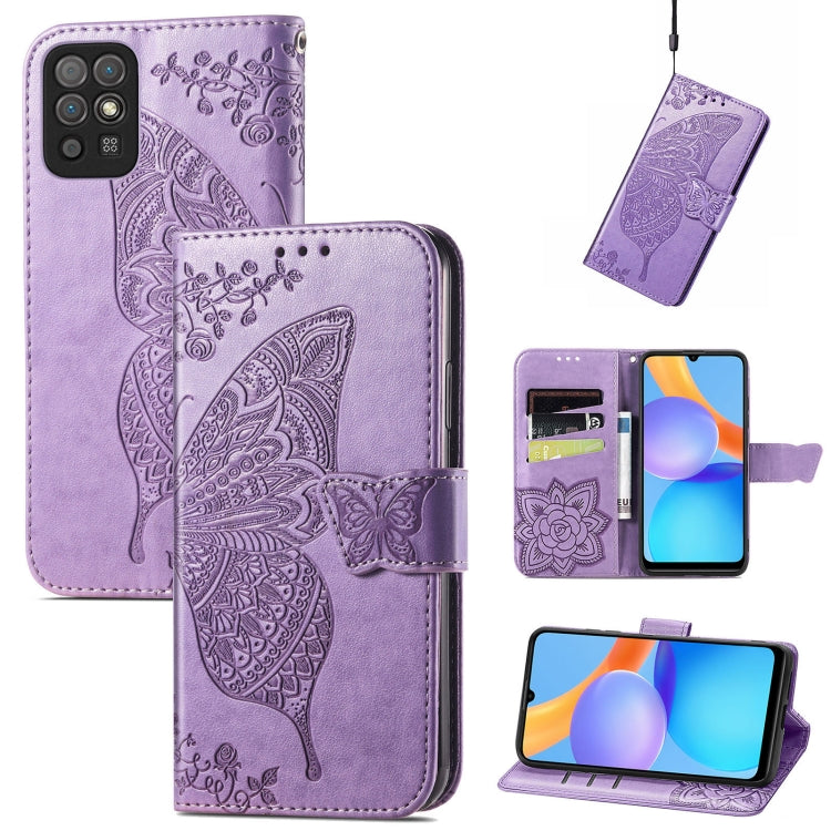 Butterfly Love Flowers Embossed Horizontal Flip Leather Case with Holder & Card Slots & Wallet & Lanyard, For DOOGEE N40 Pro, For Infinix Zero 8, For OPPO Realme C21Y, For Vodafone Smart E11, For Wiko Power U30, For Xiaomi Mi 11T / 11T Pro             ...