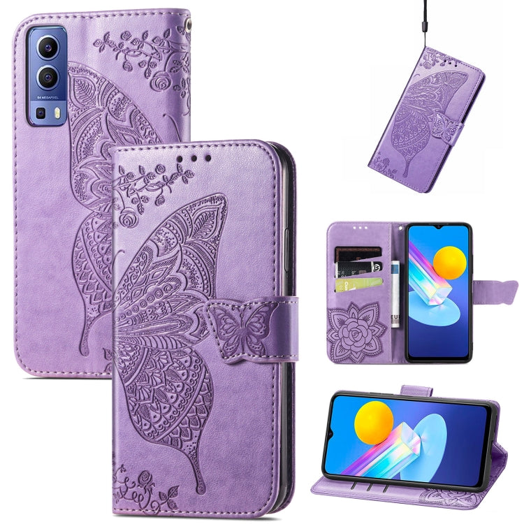Butterfly Love Flowers Embossed Horizontal Flip Leather Case with Holder & Card Slots & Wallet & Lanyard, For DOOGEE N40 Pro, For Infinix Zero 8, For OPPO Realme C21Y, For Vodafone Smart E11, For Wiko Power U30, For Xiaomi Mi 11T / 11T Pro             ...