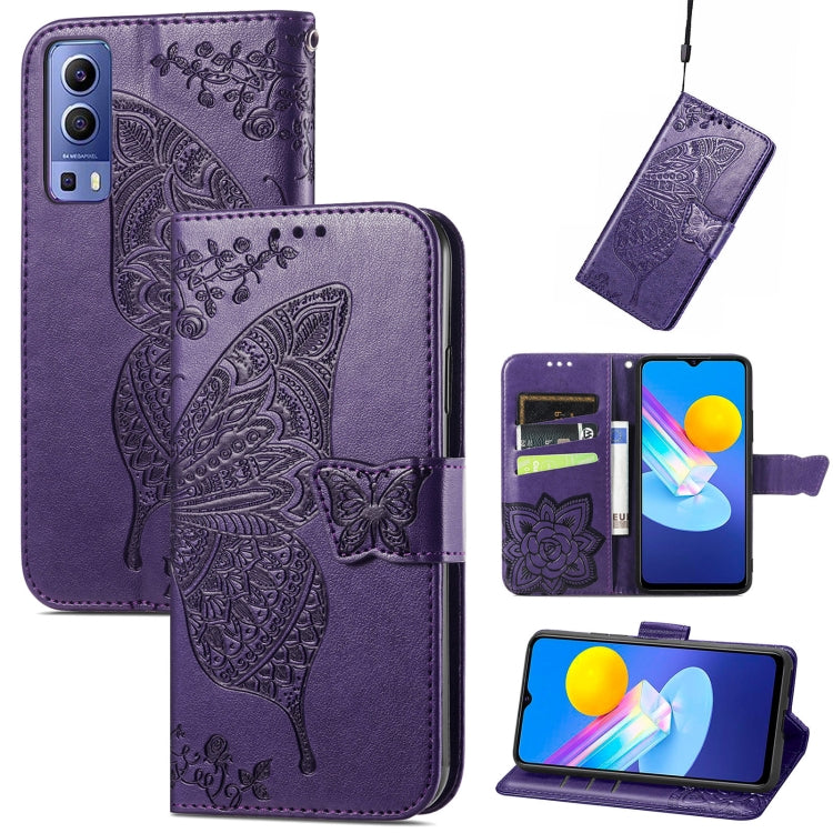 Butterfly Love Flowers Embossed Horizontal Flip Leather Case with Holder & Card Slots & Wallet & Lanyard, For DOOGEE N40 Pro, For Infinix Zero 8, For OPPO Realme C21Y, For Vodafone Smart E11, For Wiko Power U30, For Xiaomi Mi 11T / 11T Pro             ...