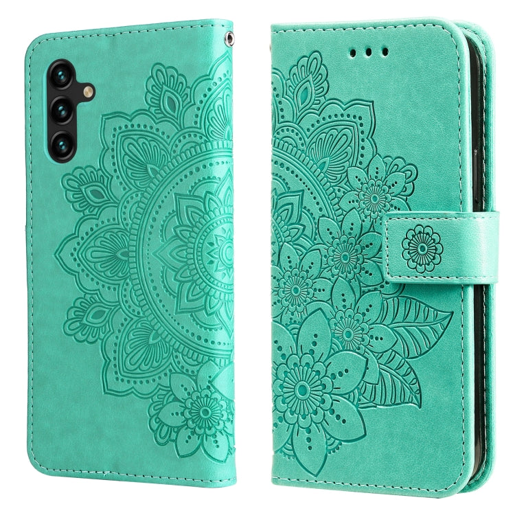 7-petal Flowers Embossing Horizontal Flip Leather Phone Case with Holder & Card Slots, For Motorola Edge 20, For vivo Y21 / Y21s / Y33s, For Nokia C20 / C10, For Samsung Galaxy A13 5G, For Xiaomi 11T / 11T Pro