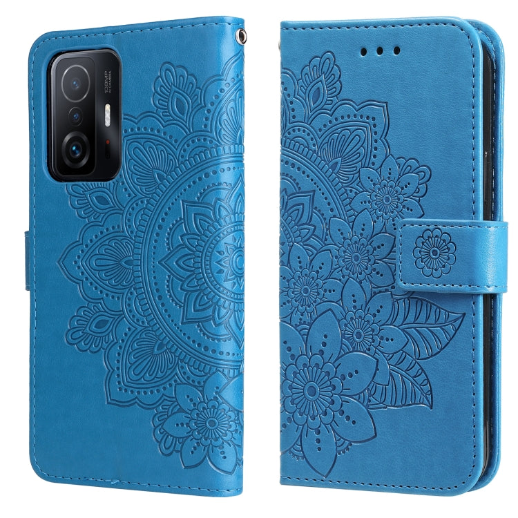 7-petal Flowers Embossing Horizontal Flip Leather Phone Case with Holder & Card Slots, For Motorola Edge 20, For vivo Y21 / Y21s / Y33s, For Nokia C20 / C10, For Samsung Galaxy A13 5G, For Xiaomi 11T / 11T Pro