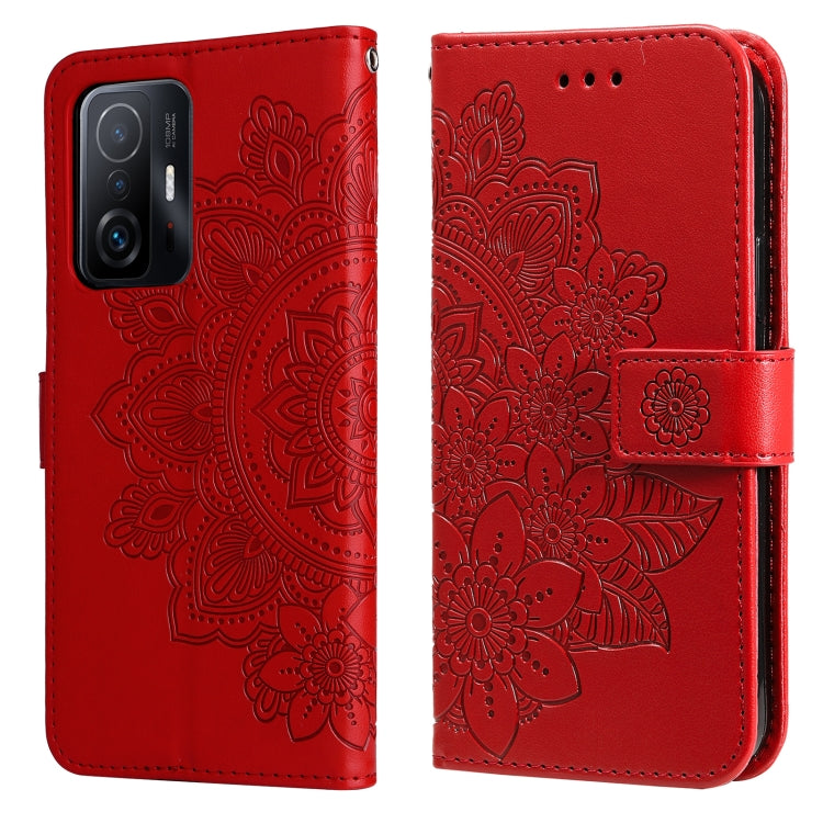 7-petal Flowers Embossing Horizontal Flip Leather Phone Case with Holder & Card Slots, For Motorola Edge 20, For vivo Y21 / Y21s / Y33s, For Nokia C20 / C10, For Samsung Galaxy A13 5G, For Xiaomi 11T / 11T Pro