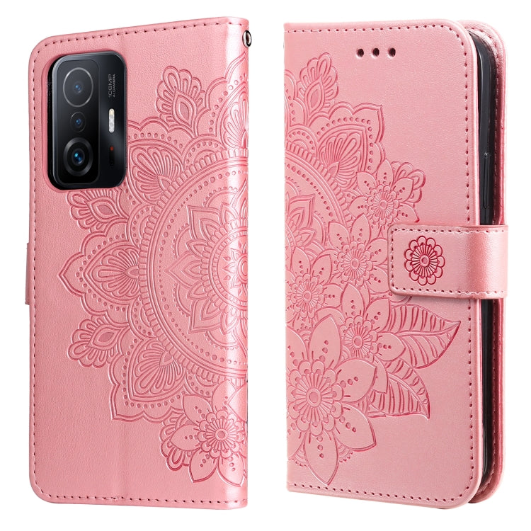 7-petal Flowers Embossing Horizontal Flip Leather Phone Case with Holder & Card Slots, For Motorola Edge 20, For vivo Y21 / Y21s / Y33s, For Nokia C20 / C10, For Samsung Galaxy A13 5G, For Xiaomi 11T / 11T Pro