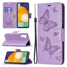Load image into Gallery viewer, Embossing Two Butterflies Pattern Leather Phone Case with Holder &amp; Card Slot &amp; Wallet &amp; Lanyard, For Samsung Galaxy A13 5G, For Samsung Galaxy S22 Ultra 5G, For Samsung Galaxy S22+ 5G, For Samsung Galaxy S22 5G