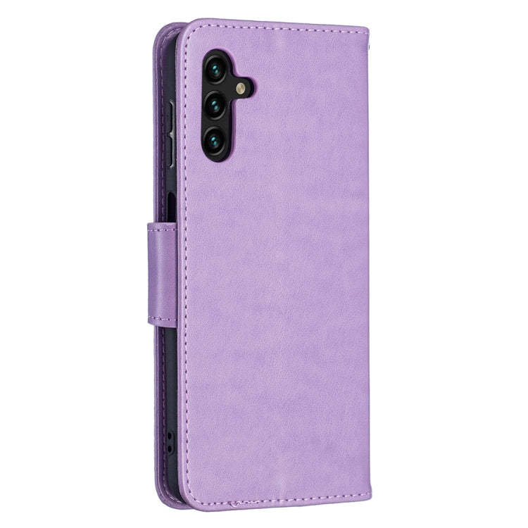 Embossing Two Butterflies Pattern Leather Phone Case with Holder & Card Slot & Wallet & Lanyard, For Samsung Galaxy A13 5G, For Samsung Galaxy S22 Ultra 5G, For Samsung Galaxy S22+ 5G, For Samsung Galaxy S22 5G