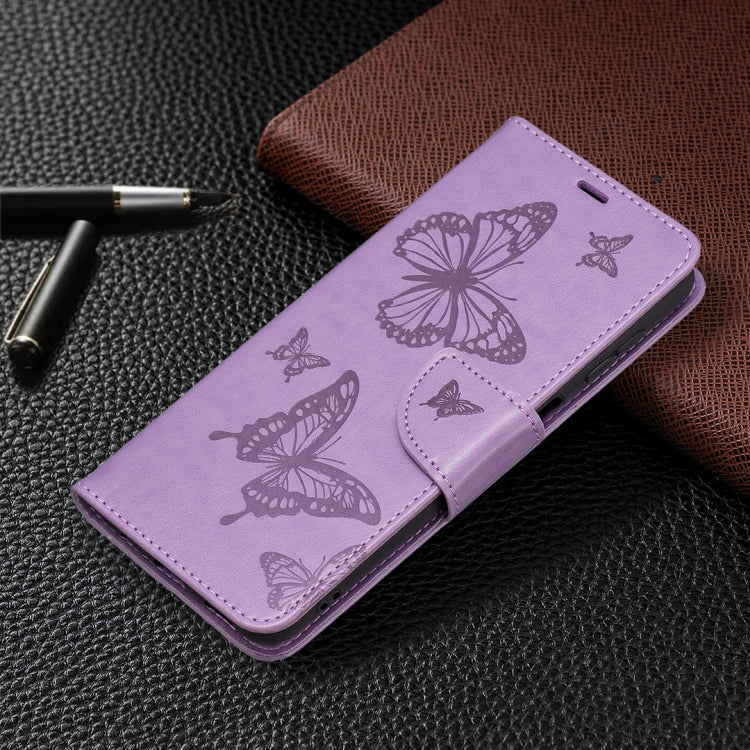 Embossing Two Butterflies Pattern Leather Phone Case with Holder & Card Slot & Wallet & Lanyard, For Samsung Galaxy A13 5G, For Samsung Galaxy S22 Ultra 5G, For Samsung Galaxy S22+ 5G, For Samsung Galaxy S22 5G