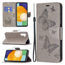 Load image into Gallery viewer, Embossing Two Butterflies Pattern Leather Phone Case with Holder &amp; Card Slot &amp; Wallet &amp; Lanyard, For Samsung Galaxy A13 5G, For Samsung Galaxy S22 Ultra 5G, For Samsung Galaxy S22+ 5G, For Samsung Galaxy S22 5G