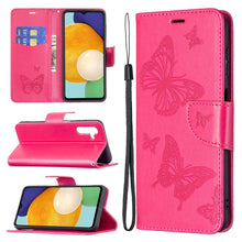 Load image into Gallery viewer, Embossing Two Butterflies Pattern Leather Phone Case with Holder &amp; Card Slot &amp; Wallet &amp; Lanyard, For Samsung Galaxy A13 5G, For Samsung Galaxy S22 Ultra 5G, For Samsung Galaxy S22+ 5G, For Samsung Galaxy S22 5G