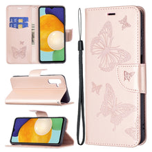 Load image into Gallery viewer, Embossing Two Butterflies Pattern Leather Phone Case with Holder &amp; Card Slot &amp; Wallet &amp; Lanyard, For Samsung Galaxy A13 5G, For Samsung Galaxy S22 Ultra 5G, For Samsung Galaxy S22+ 5G, For Samsung Galaxy S22 5G