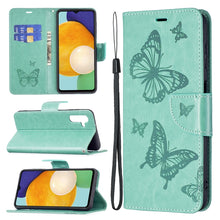 Load image into Gallery viewer, Embossing Two Butterflies Pattern Leather Phone Case with Holder &amp; Card Slot &amp; Wallet &amp; Lanyard, For Samsung Galaxy A13 5G, For Samsung Galaxy S22 Ultra 5G, For Samsung Galaxy S22+ 5G, For Samsung Galaxy S22 5G