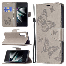Load image into Gallery viewer, Embossing Two Butterflies Pattern Leather Phone Case with Holder &amp; Card Slot &amp; Wallet &amp; Lanyard, For Samsung Galaxy A13 5G, For Samsung Galaxy S22 Ultra 5G, For Samsung Galaxy S22+ 5G, For Samsung Galaxy S22 5G